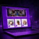 How much does a small business website cost in the UK: a new business website on a laptop with a glowing purple cost breakdown
